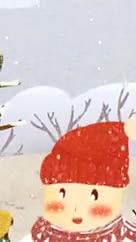 清新插画冬季雪景视频的预览图